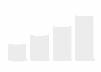Simple gray bar chart showing growth and progress