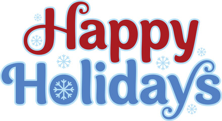 Happy Holidays Typographic Text EPS