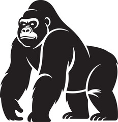 Strong gorilla silhouette graphic illustration for design and creative projects