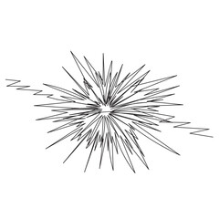 Fototapeta premium hand drawn starburst illustration vector in continuous line arts style