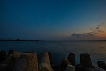 Evening at the sea in the city of Baltiysk