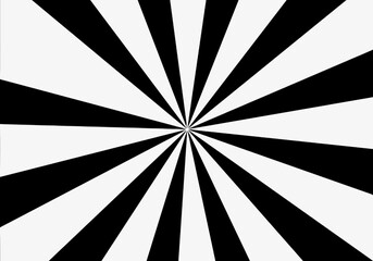 Black and White Sunburst Background in Square Format with Abstract Burst, Geometric Stripes and Monochrome Light Effect