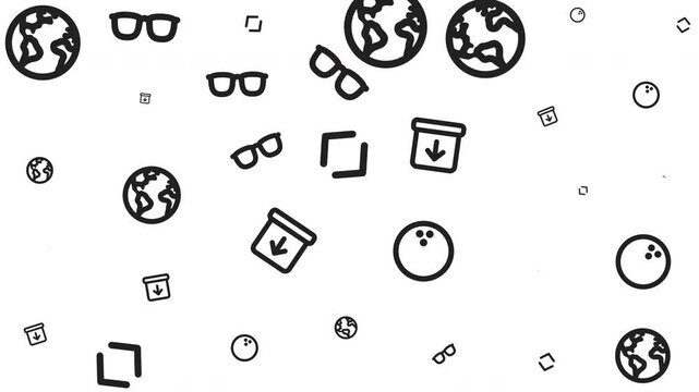 Seamless technology and communication icons pattern, digital graphic design, abstract black and white layout, flat vector illustration, modern concept