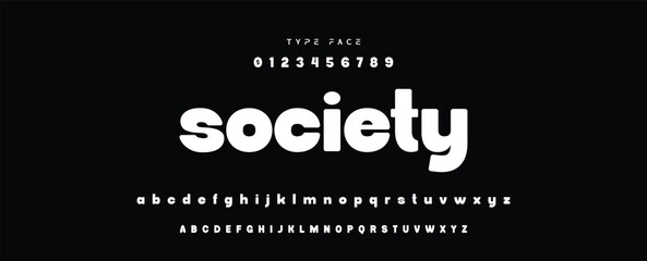 Digital modern alphabet font. Creative abstract urban, futuristic, fashion, sport, minimal technology typography.  Simple vector illustration with number