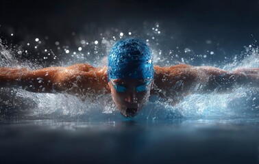 Dynamic Swimming Performance of an Athlete in Water Splash Action