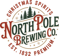 Naklejka premium Retro Christmas Sign – Vintage Holiday T-Shirt Design