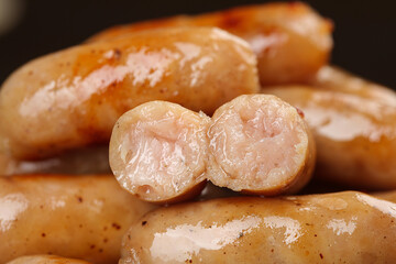 Grilled Crispy Sausages - Traditional European Side Dish for Fondue and Hearty Meals
