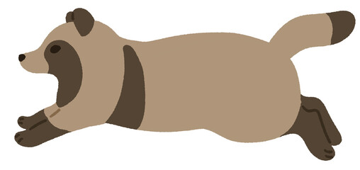 走るタヌキのイラスト