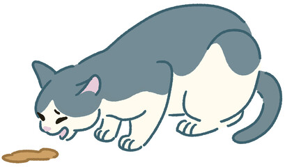 嘔吐する猫のイラスト