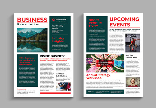 Business Newsletter Design Layout
