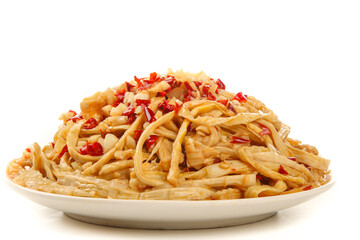 Spicy Dried Salted Bamboo Shoots with Chilies Traditional Asian Preserved Vegetables