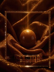 Golden Egg on Luxurious Fabric.