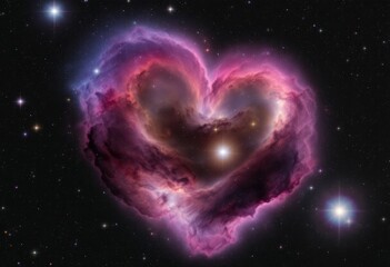 Heart Nebula in the Vast Cosmic Universe.