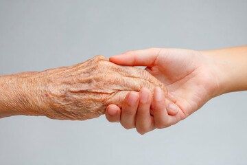 Fototapeta premium Connection Between Generations in a Touching Hand Hold Moment