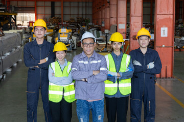 Group of engineers boost customer confidence. Teamwork concept. Group of young businessmen working...