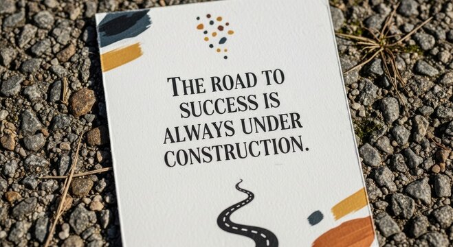 personal vision road concept. A motivational quote on a textured surface about success.