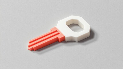 Naklejka premium A white and red key with a keyhole.