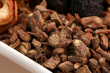 Ancient Dried Herbs and Roots for Traditional Plum Soup Making - Refreshing Summer Cooling Drink Ingredients