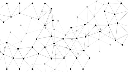 Abstract Minimalist White Technology Background showcasing Black Geometric Connected Nodes, a Neural Mesh & Digital Data Network for Corporate Branding, IT Business & Web Design.