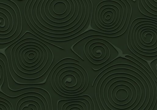 Abstract dark green topographic map texture with concentric contour lines creating a visually intriguing and organic pattern for backgrounds and design elements