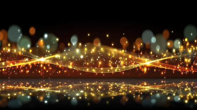 Opulent Golden Design with Luminous Light and Wave Elements