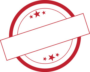 Blank Red Rubber Stamp Template with Stars