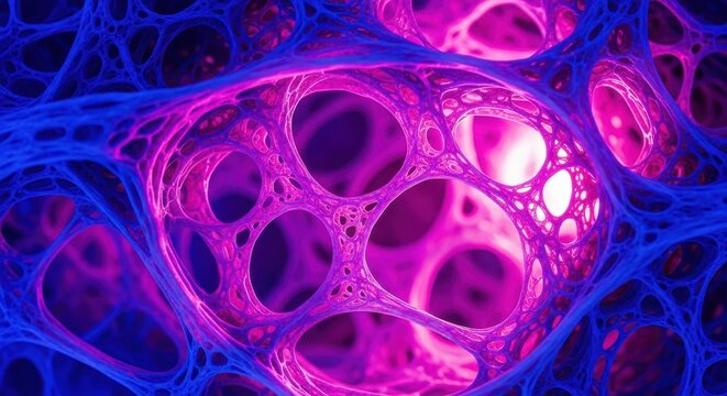 Abstract blue and pink network background showcasing interconnected web design