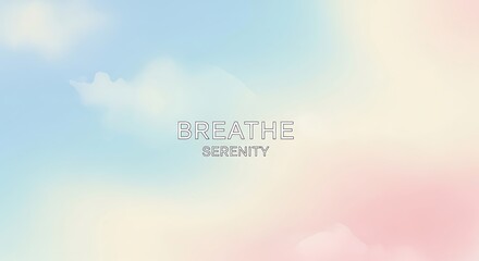 Gentle pastel colored sky background with text overlay for album cover or presentation