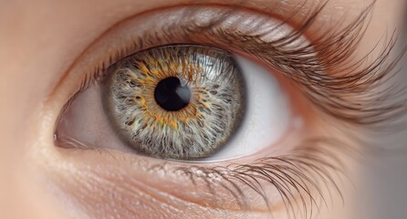 Close up of a Human Eye with Detailed Iris.