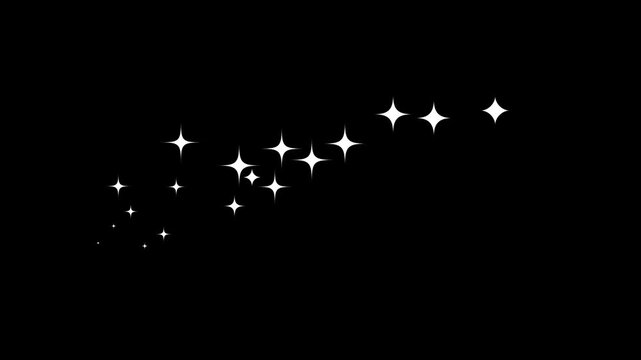 Twinkling stars animation, 2d flash star glowing and twinkling star, sparkling stars blinking, magic stars flash, stars blinking, glitter, glowing stars sparkle on transparent on black screen. 4k