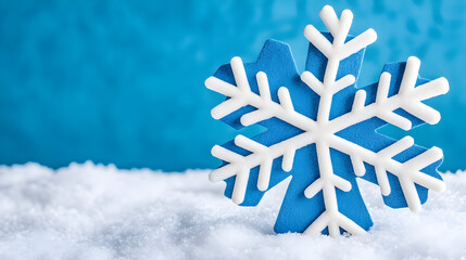 Celebrate the winter holidays with this vibrant snowflake on snow, perfect for seasonal marketing, frosty backgrounds, and festive cheer this December