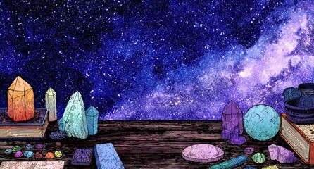 Cosmic Crystals and Celestial Hues.