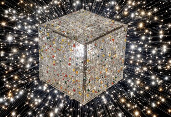 Crystal Cube Light Installation Art.