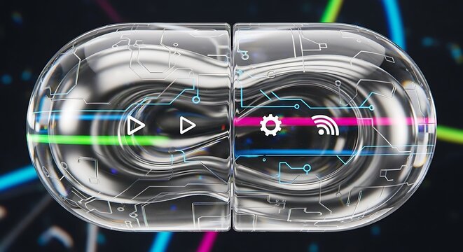Abstract artificial intelligence brain with glowing digital circuitry and modern technology concepts