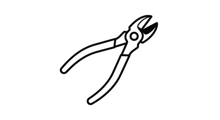 A simple black and white line drawing of a pair of pliers