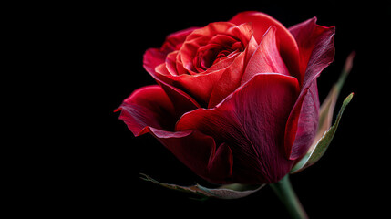 Luxury Red Rose on Black Background