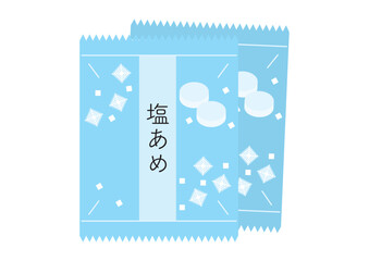 2袋のシンプルな塩あめのイラスト