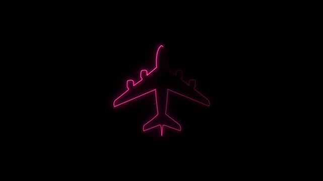 Flying air plane flight route with start point, Airplane airframe altitude animation Track with black ... 