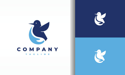 Caring Hand and Bird Logo Design