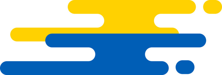 Abstract, colorful, dynamic auspicious cloud pattern in yellow and blue.