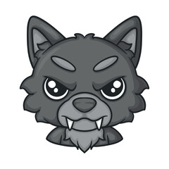 illustration art hand drawn cute wolf sticker and t-shirt design