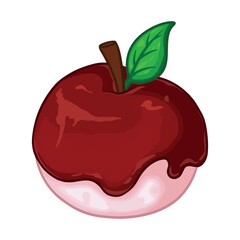 illustration art cute candy melted apple sticker design