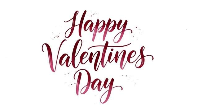 Elegant calligraphy design celebrating a Happy Valentines Day with delicate watercolor textures perfect for love cards