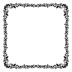  hand drawn black and white rectangle engraving frame fort text design	