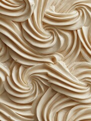 creamy beige vanilla bean frosting swirled into decorative ridges concept vanilla bean frosting beige dessert decor swirled frosting patterns decorative ridges texture creamy confection