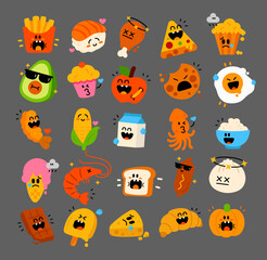 Obraz premium Cute Food and Beverage Vector Illustration Transparent