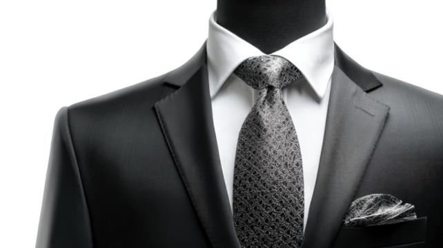 Black suit and tie fashion for professional businessman attire and elegance