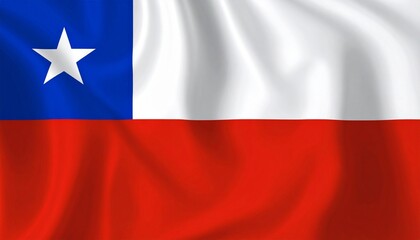 Chilean flag with white and red horizontal bands and blue square with white star in top left.