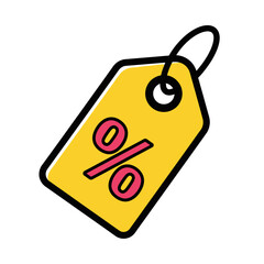 vector illustration of a yellow label