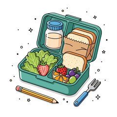 healthy food on a white background